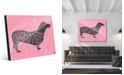Creative Gallery Traits Dachshund Dog in Grey on Pink Acrylic Wall Art Print Collection